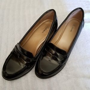 Style & Co - stacked heel loafer shiny